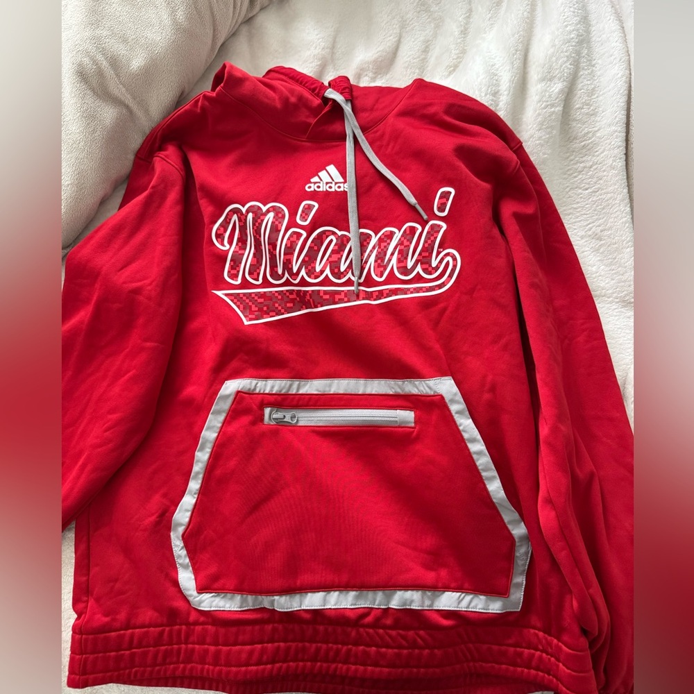 Adidas Red Miami Pullover Hoodie